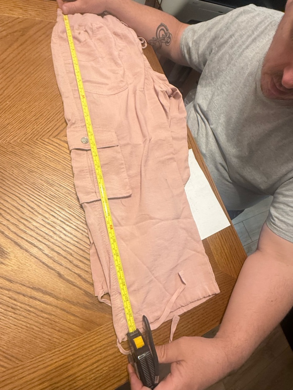Mofiz gently used light cargo pants size L in pink - Picture 8 of 9